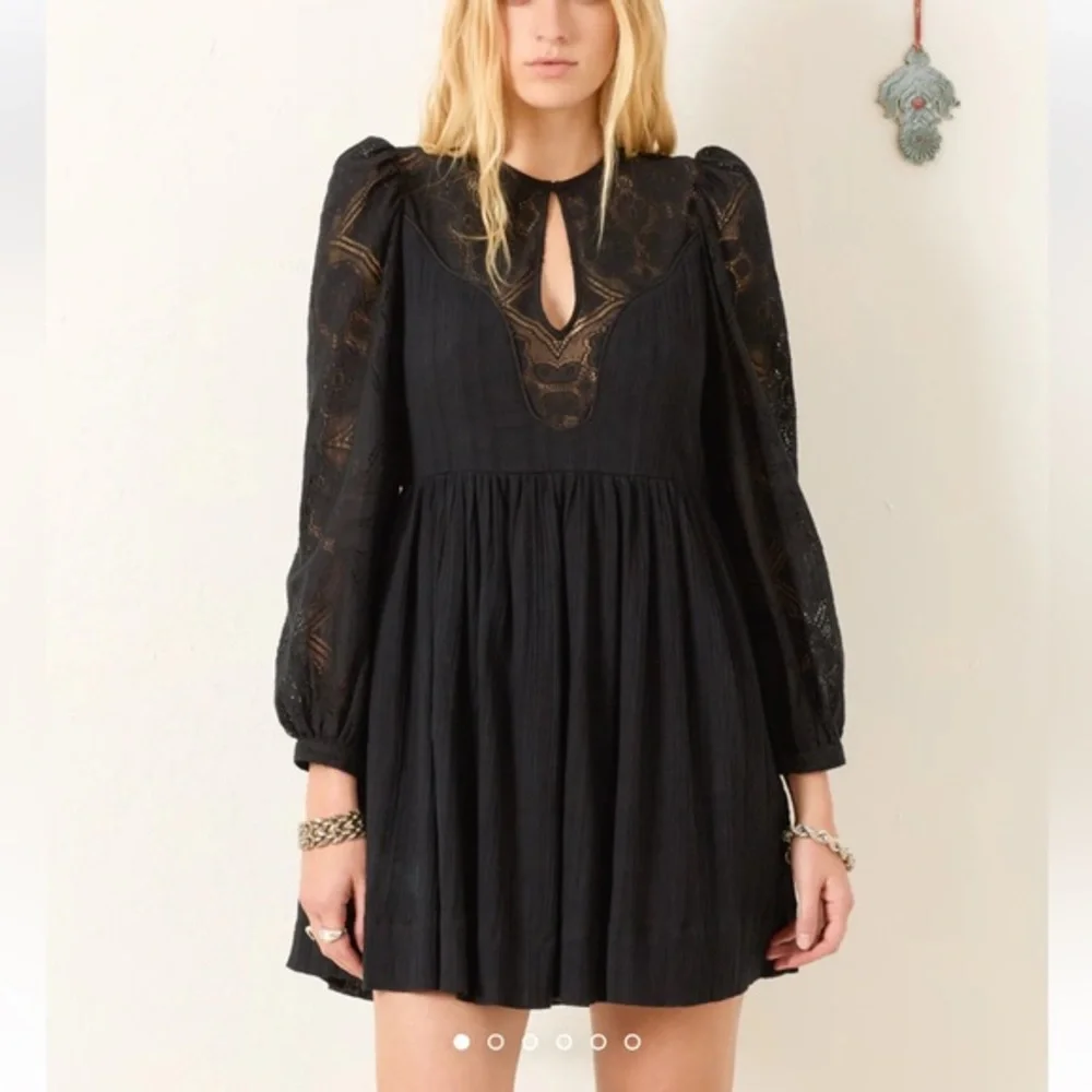 Alix of Bohemian Black Winslow Shadow Lace Dress